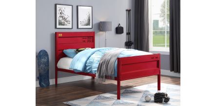 Cama Individual Cargo Metal Rojo