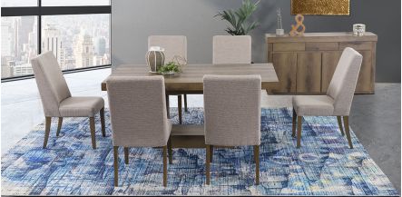 Comedor Rectangular 180 Cm Anka Con Sillas Anka Mix Café 7 Piezas