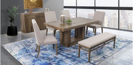 Comedor Rectangular Anka Con sillas y Banca Anka Mix 120 Cms