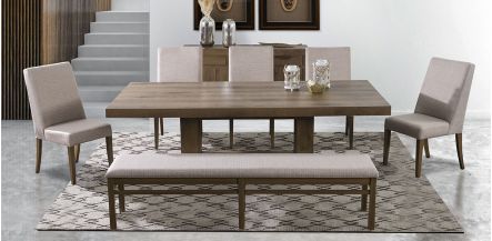 Comedor Rectangular 240 Cm Anka Con Sillas y Banca Anka Mix Café 7 Piezas