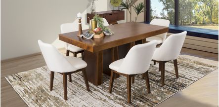 Comedor Odette PL Con Sillas Olaf Arena 7 Pzs