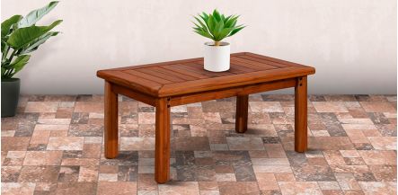 Mesa de Centro Rectangular Teca Natural Hela