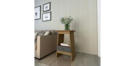 Mesa Lateral Rectangular Bertolini Eden Gris