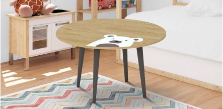 Mesa Redonda 80 cm Bear Gris