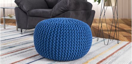 Puff Balboa Azul 60 x 60 Cm