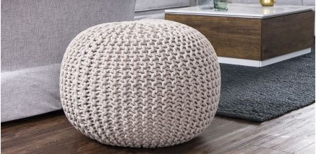 Puff Balboa Beige 60 x 60 Cm