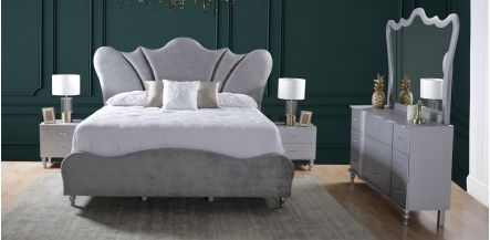 Recámara 4 Piezas King Size Glam Gris