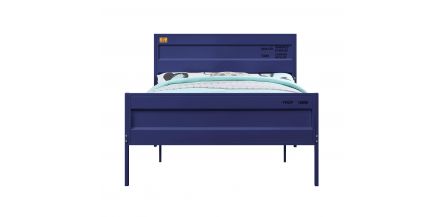 Cama Matrimonial Cargo Metal Azul