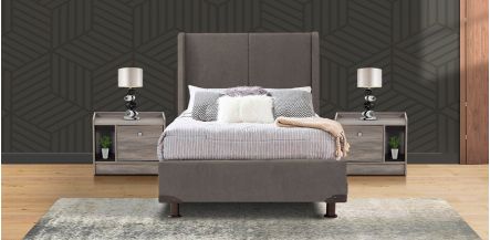 Cama Individual Milan  Gris