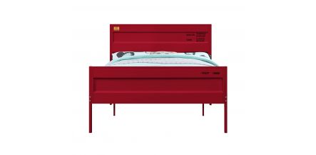 Cama Matrimonial Cargo Metal Rojo