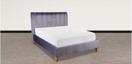 Cama Queen Size  Gris Oxford Terciopelo Gamel