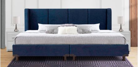 Cama King Size Milan  Azul