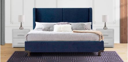 Cama Queen Size Milan  Azul