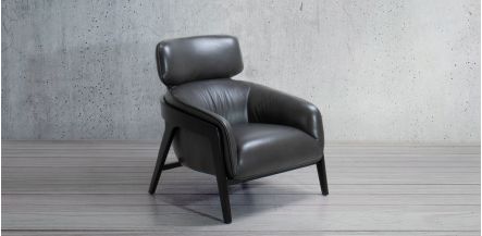 Sillón  Kristoffer Piel Gris