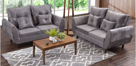 Sala Aria Soft Gris Oxford 2 Piezas