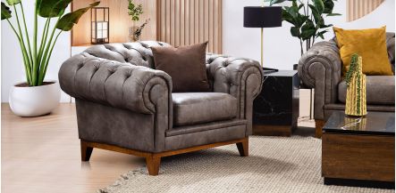 Sillón Begonia Bonded Leather Gris