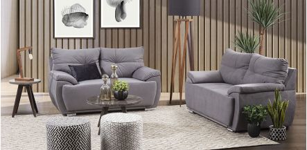 Sala Cartagena Soft Gris Oxford 2 Piezas