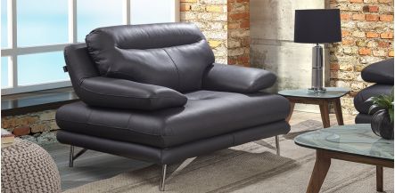 Sillón Piel Match Colette Dark Grey  (Boal)