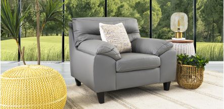  Sillón Piel Match Bolton Gris 