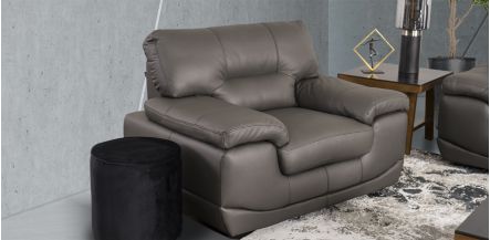 Sillón Piel Match Lazzio Gris  (Boal)