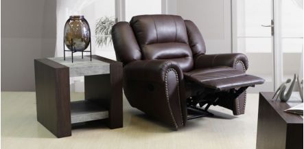 Sillón de Piel Reclinable Beta Café