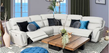 Sala Reclinable Modular Piel Darno Silver (Boal)