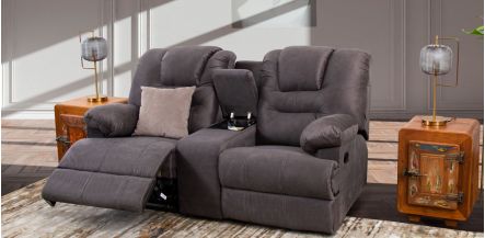 Sofá 2 Plazas Reclinable Malibu New Gris