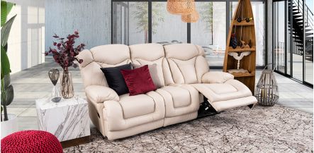 Sofá 3 Plazas Reclinable Lake Beige