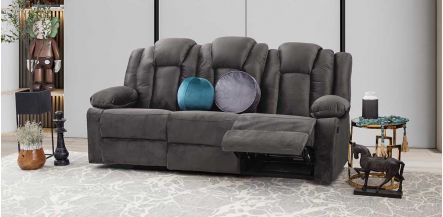 Sofá 3 Plazas Reclinable Nairobi Gris