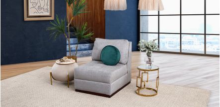 Sillón Sin Brazos Tifany New Gris Acero