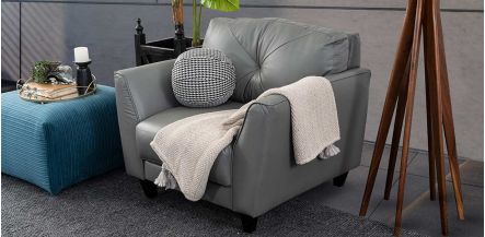 Sillón Piel Match Paris Gris
