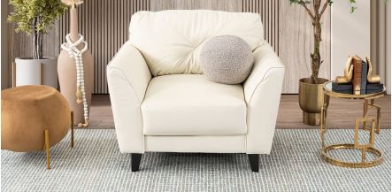 Sillón Piel Match Paris Blanco Hueso