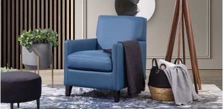 Sillón Piel Match Ocasional Elix Azul 