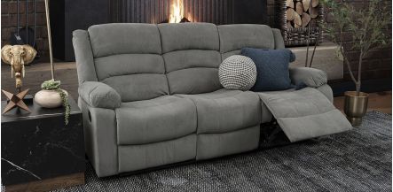 Sofá 3 Plazas Reclinable Columbia Gris