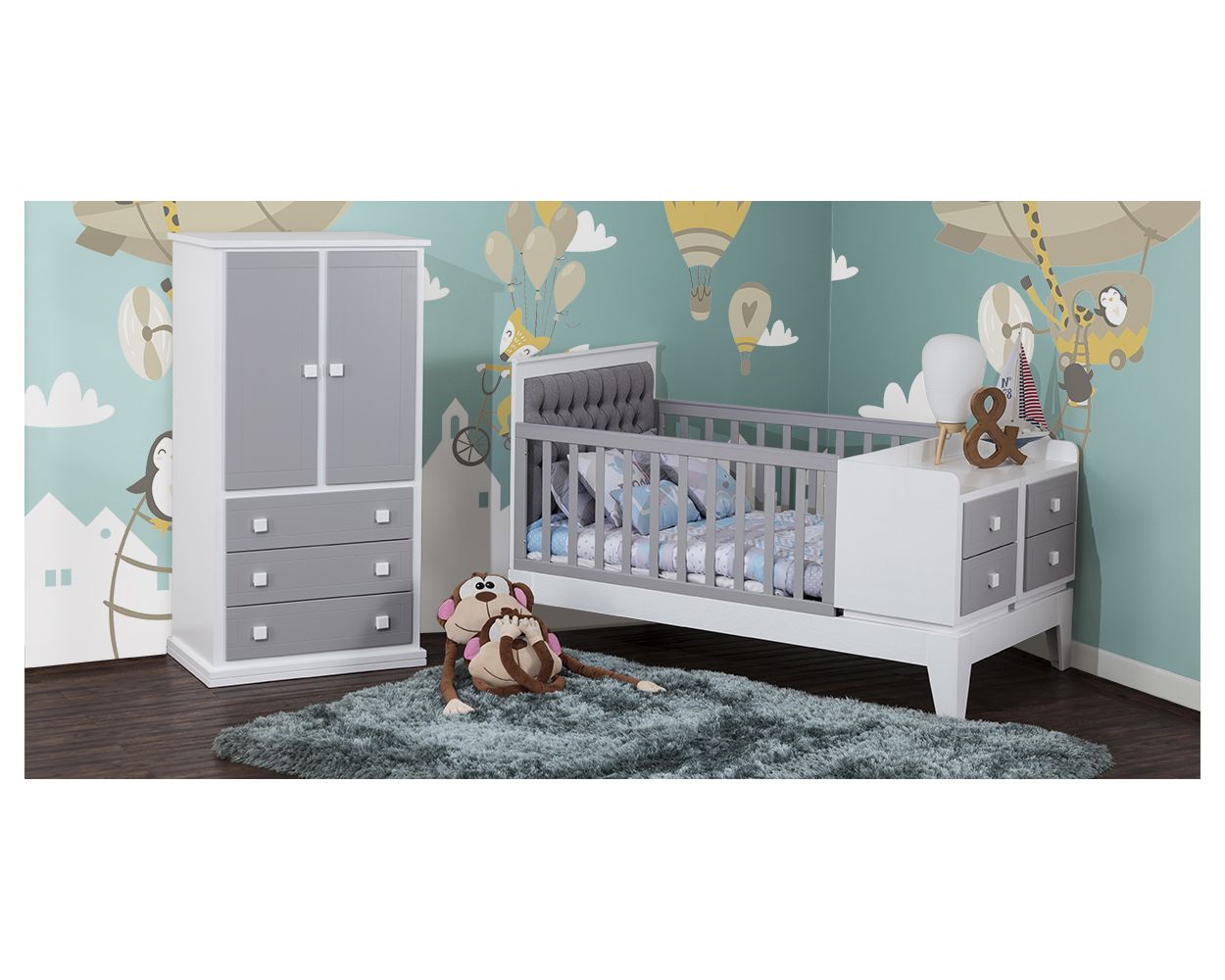Mediar Monje vestíbulo Cuna 2 Burós Melody Blanco/Gris Capitonada La tienda online mas grande de  muebles