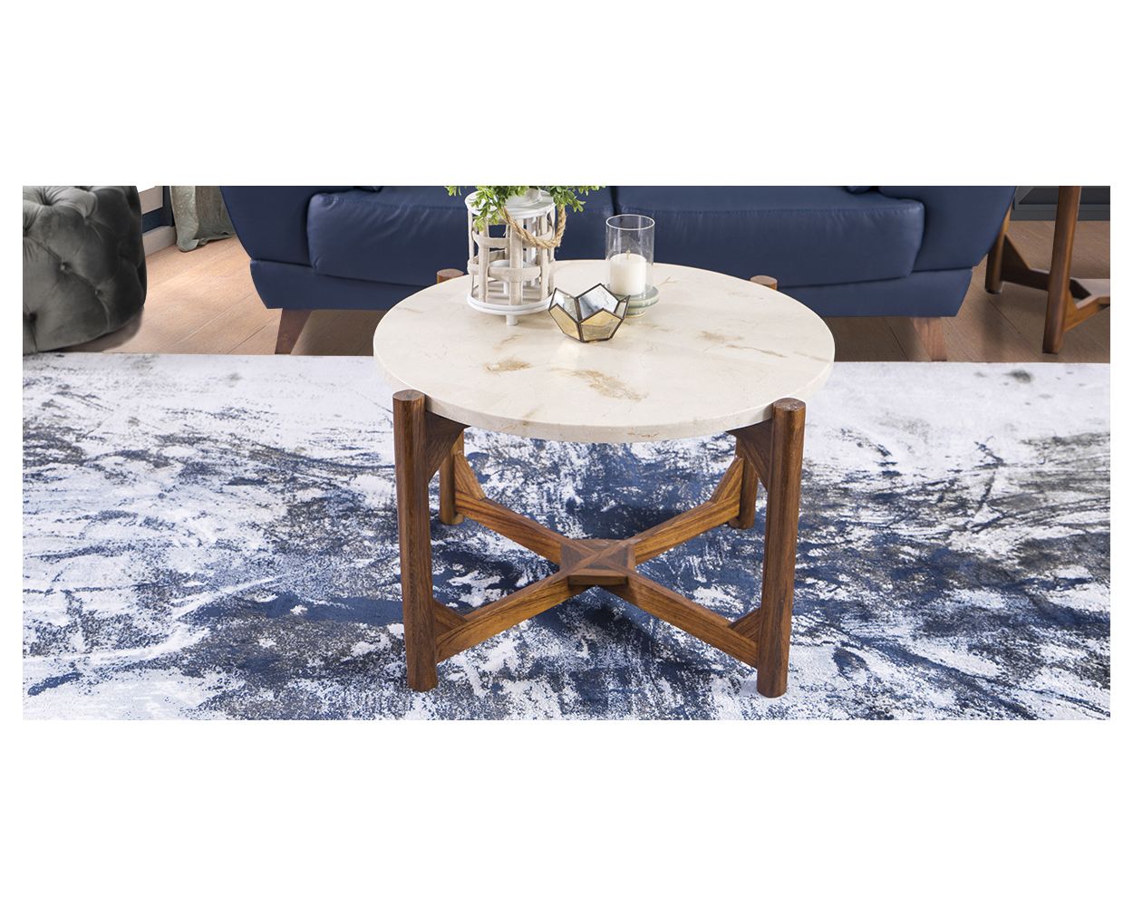 Sympton Lujoso Recuento Mesa De Centro Redonda Mármol Barcelona Beige La tienda online mas grande  de muebles