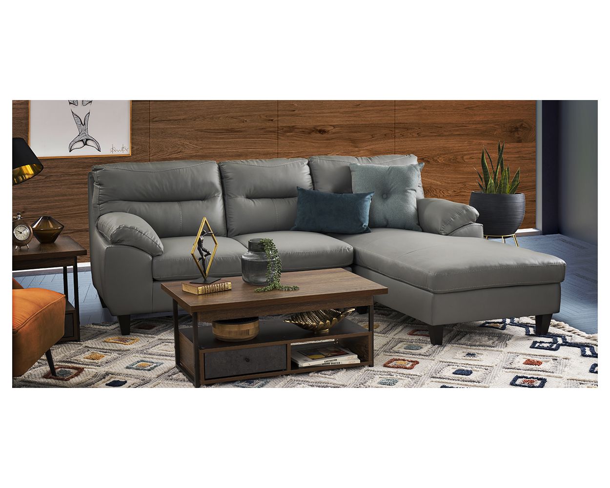 esquema triste probabilidad Sala Modular Derecha Preston Gris La tienda online mas grande de muebles