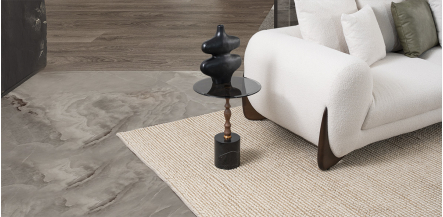 Mesa Lateral Redonda Cristal Murk Negro