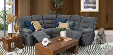 Sala Modular Con Reclinables Alina Gris 