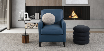 Sillón Piel Match Ocasional Elix Azul 