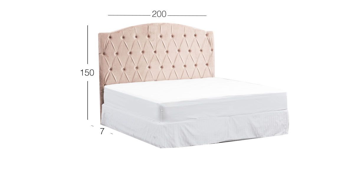 Cabecera King Size Terciopelo Zhola Rosa