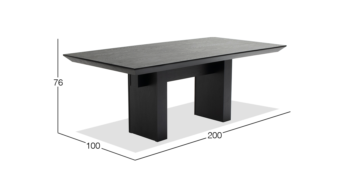 Mesa Comedor Rocks Charcoal Negro