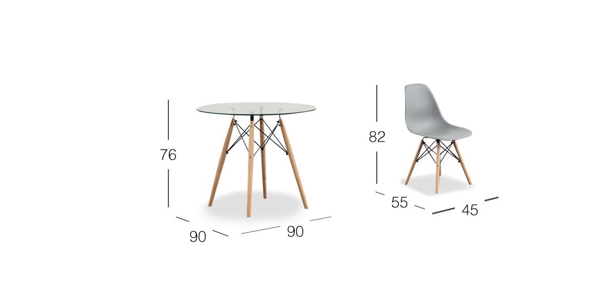 Comedor Redondo Atlas Con Sillas Gris 5 Piezas