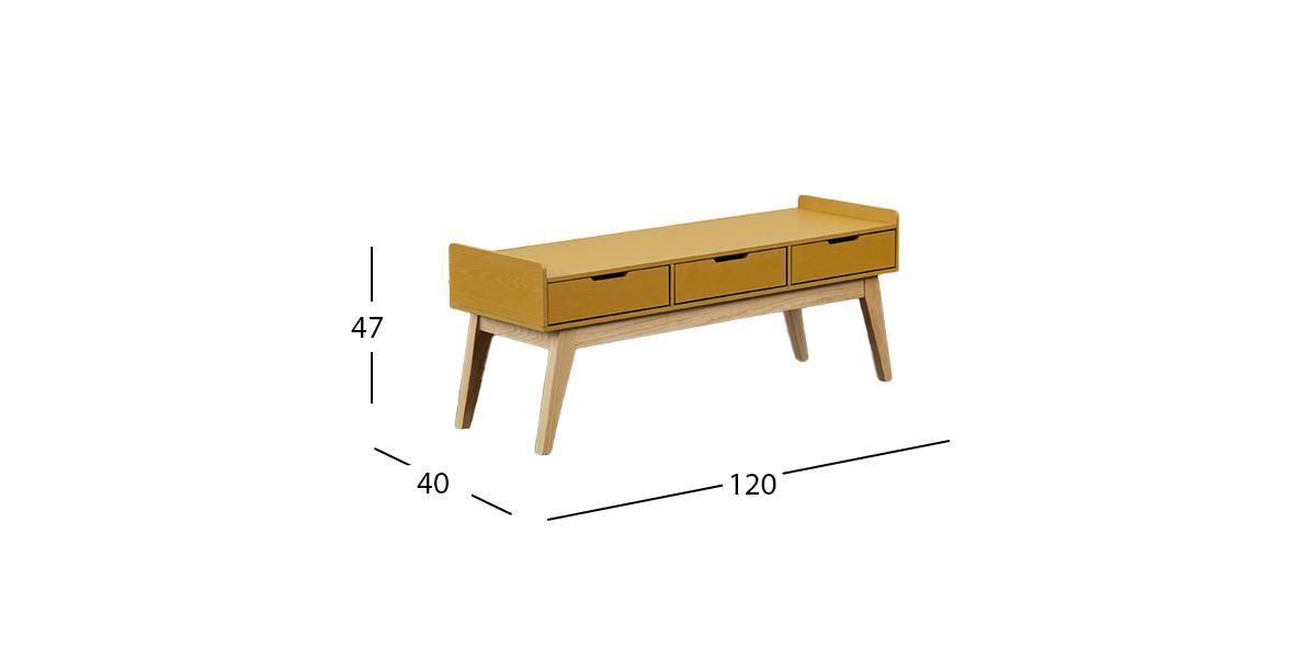 Banca 3 Cajones Atlas Dk Amarillo I
