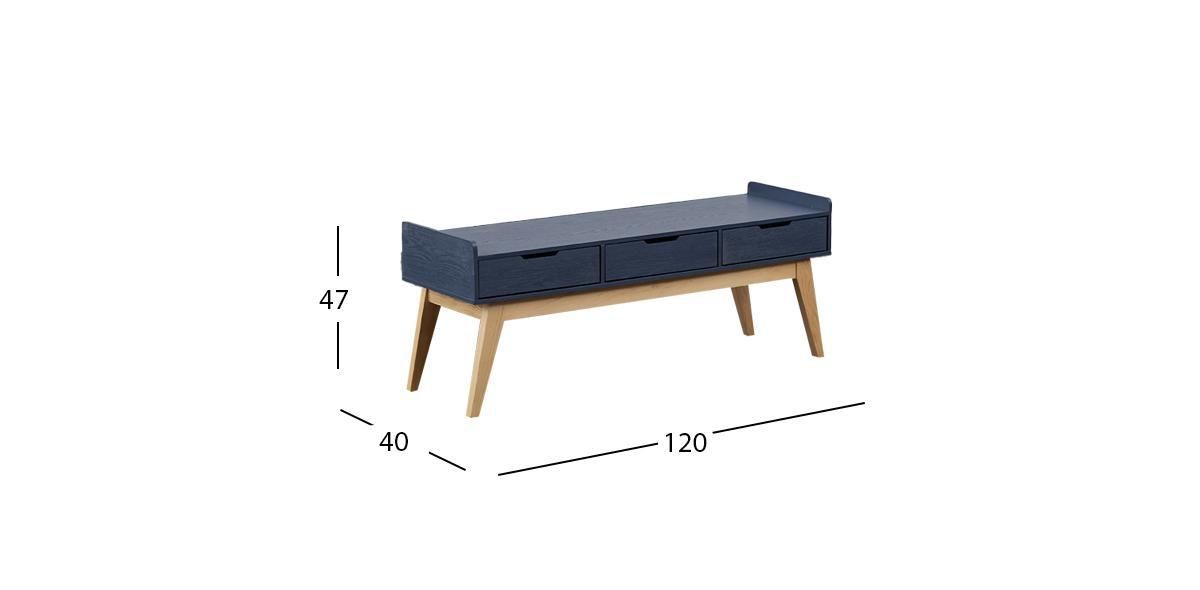 Banca 3 Cajones Atlas Dk Azul I