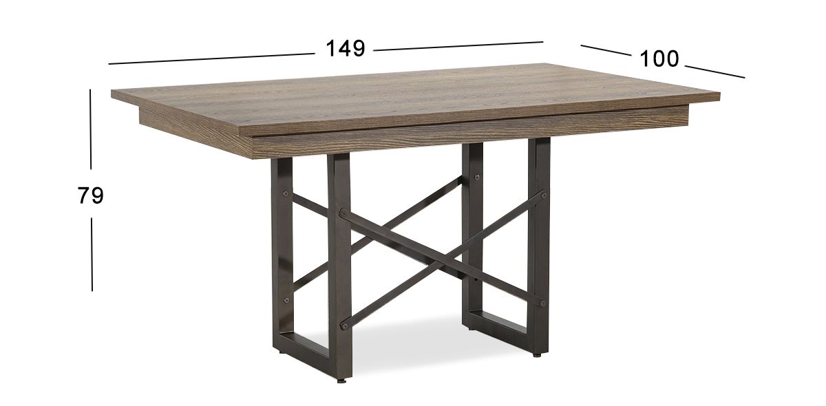 Mesa Comedor Rectangular Barret Cobrizo Teca