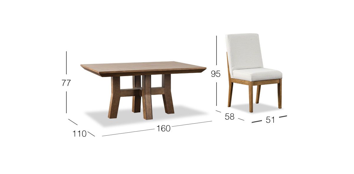 Comedor Rectangular 160 Cm Kansas Blanco 7 Piezas