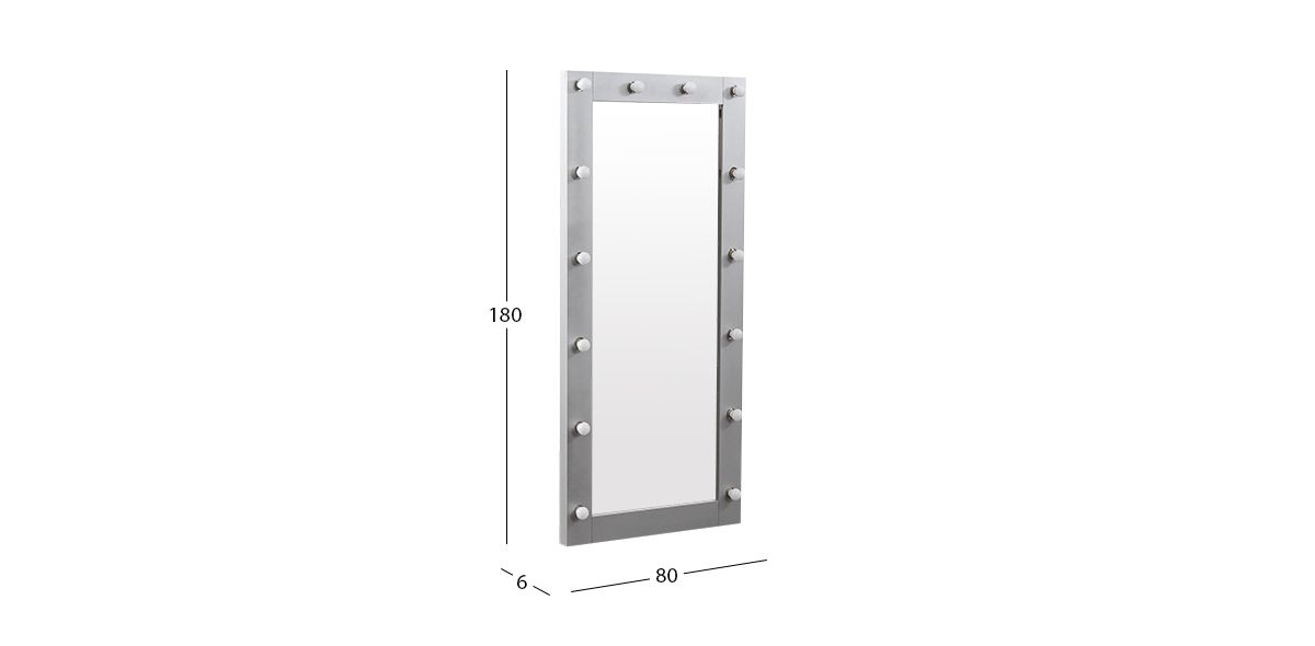 Espejo Vestidor Con Focos Sweet Vanity Plata