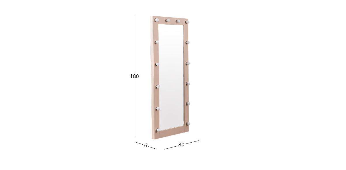 Espejo Vestidor Con Focos Sweet Vanity Rosa