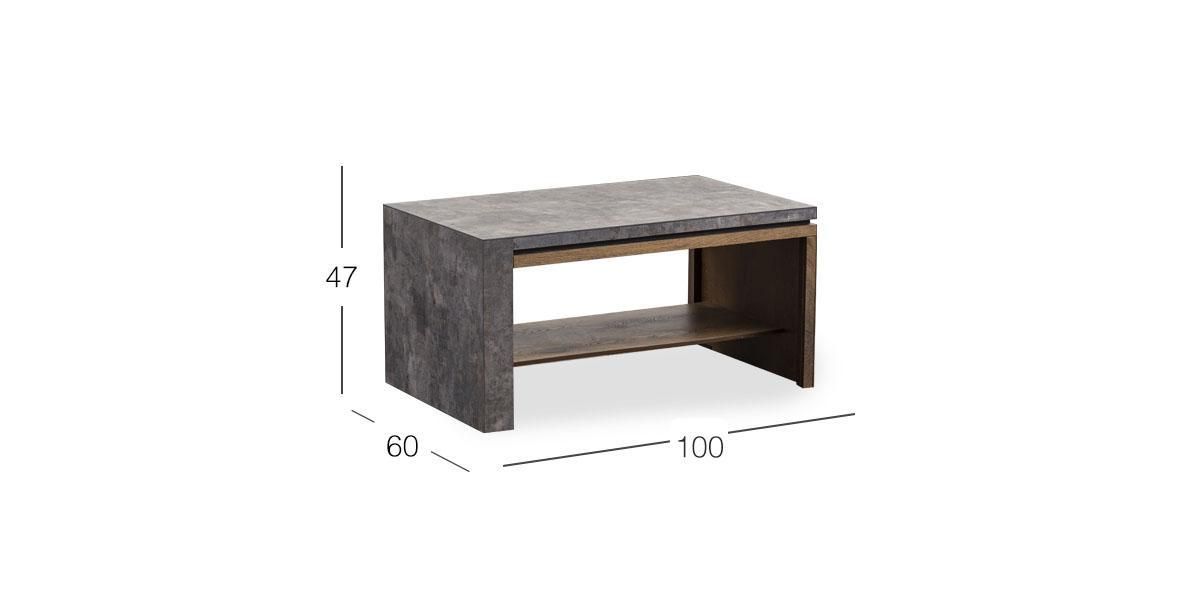 Mesa de Centro Rectangular Stone  Gris